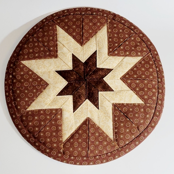 Hot Pad Quilted Star & Heart Paw Print 🐾 Coaster, Handmade, New - Picture 2 of 5